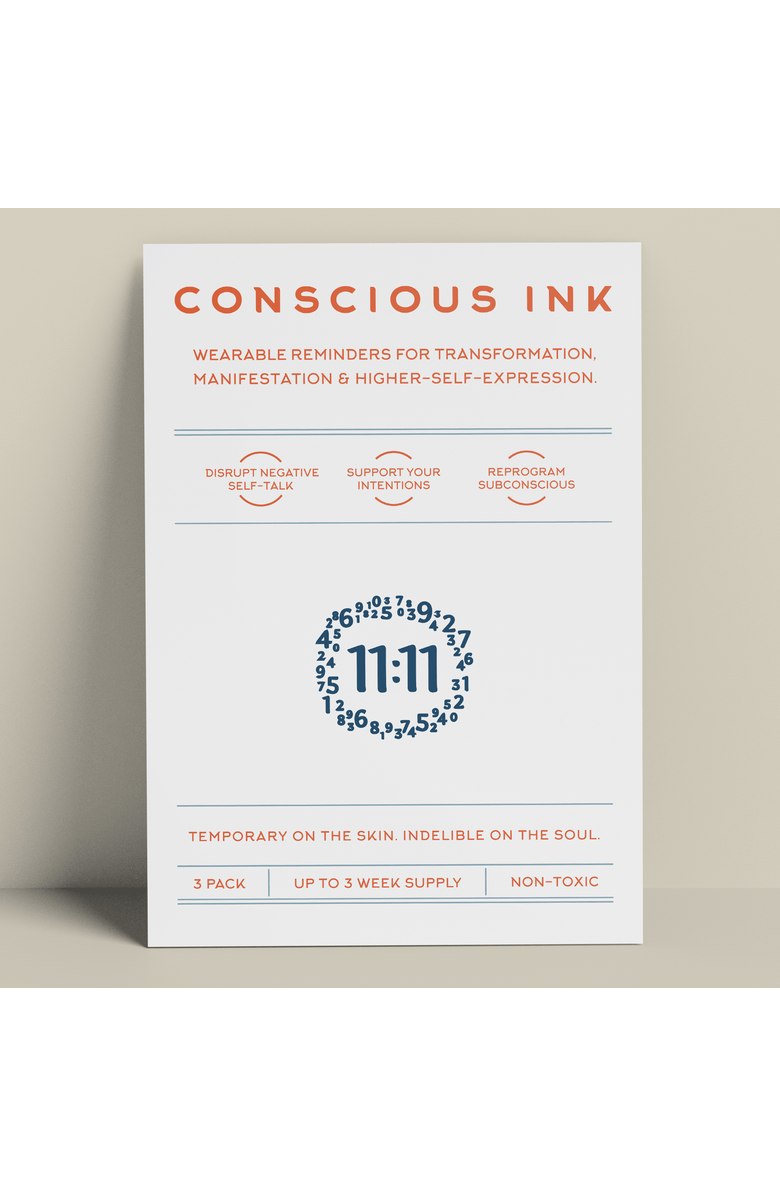 Conscious Ink 1111 Manifestation Beanie, Alternate, color, Black