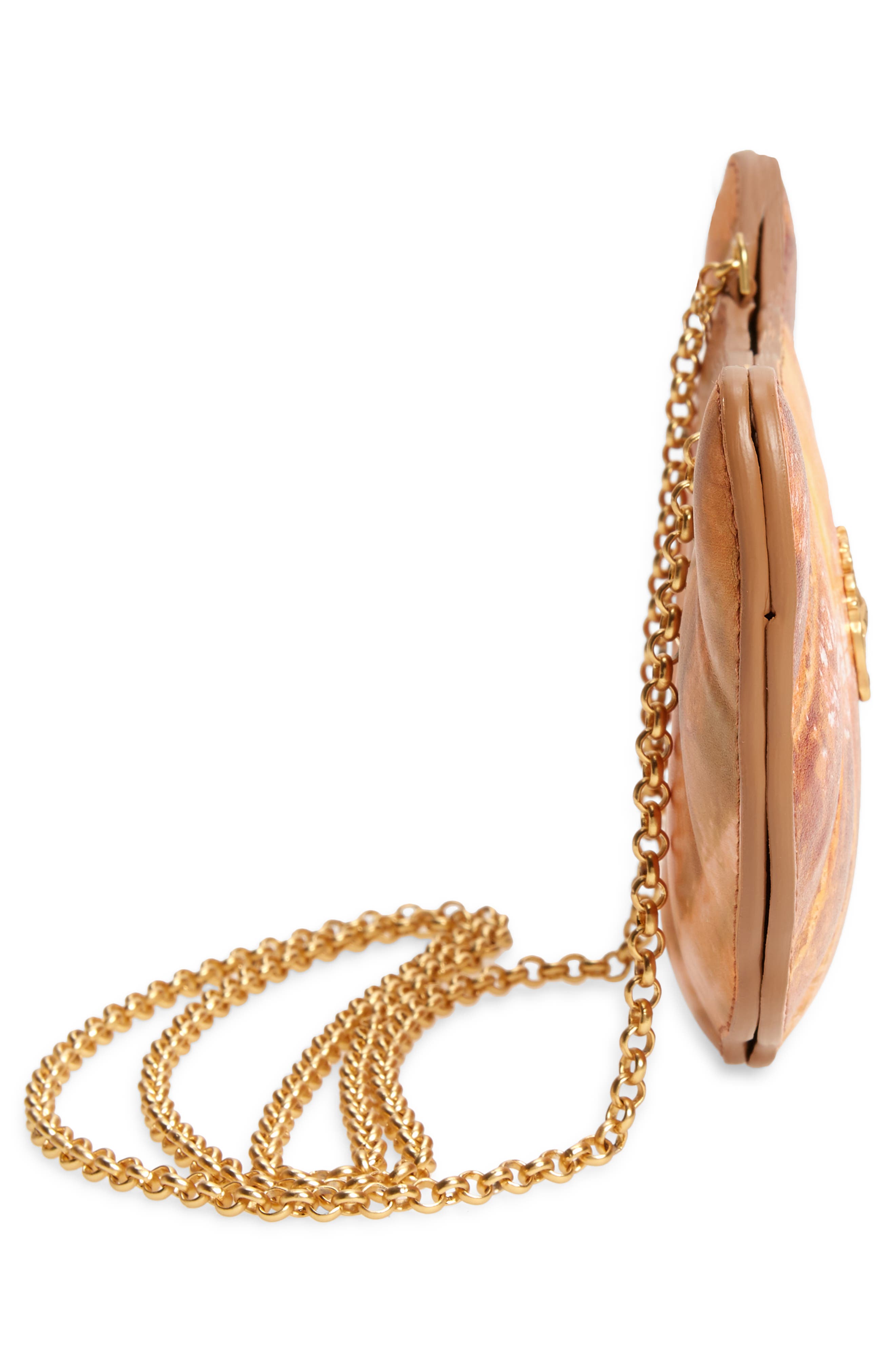 Moschino Croissant Leather Crossbody Bag, Alternate, color, 