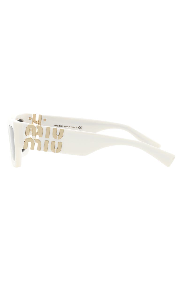 Miu Miu 53mm Rectangular Sunglasses, Alternate, color, White