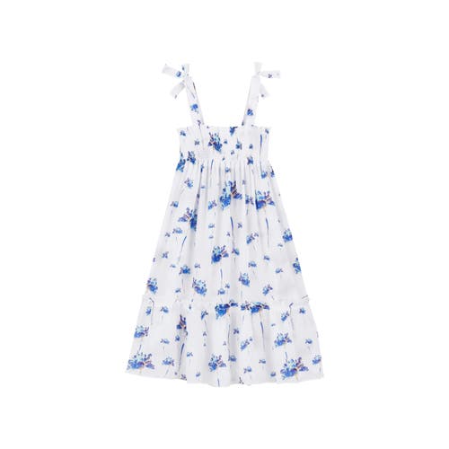 Vilebrequin Cotton-silk Floral Print Dress In Off-white