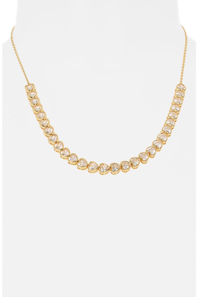 cubic zirconia tennis necklace, Alternate, color, CLEAR/ GOLD