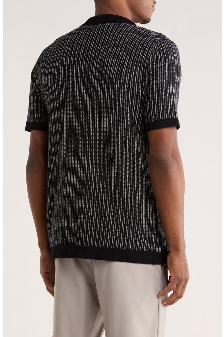 Finoca Short Sleeve Cardigan, Alternate, color, BLACK