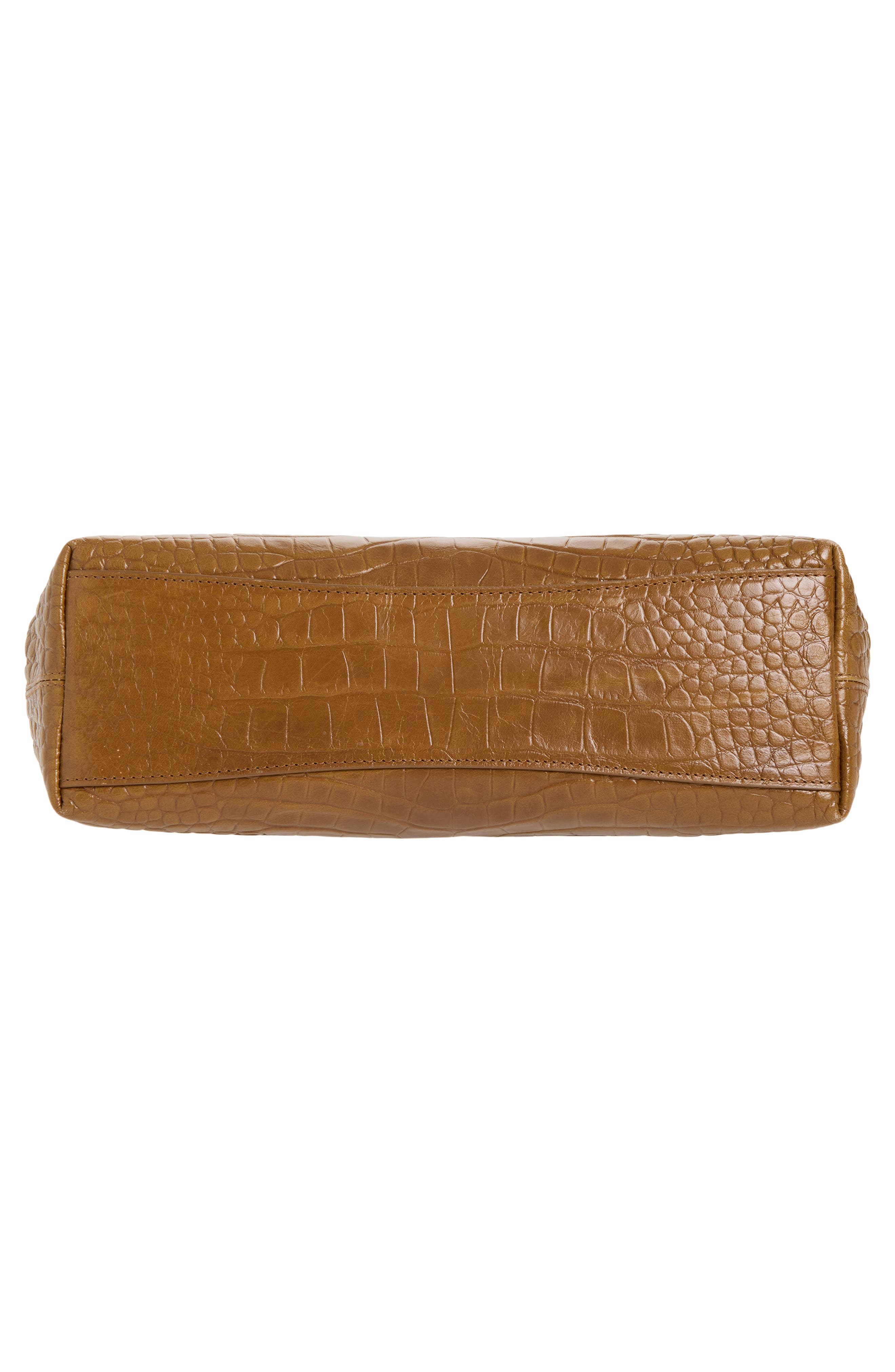 LIFFNER Pushlock Croc Embossed Leather Clutch, Alternate, color, Nougat