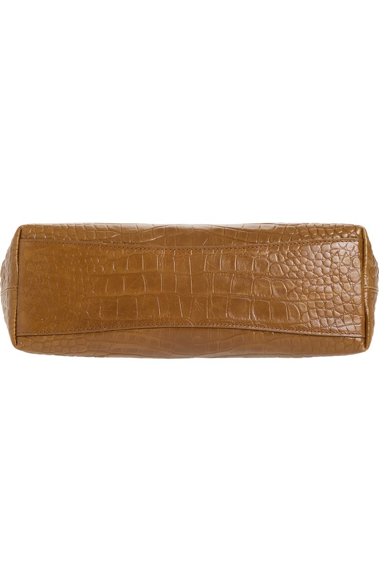 LIFFNER Pushlock Croc Embossed Leather Clutch, Alternate, color, Nougat