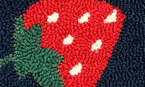 R16 Home Strawberry Toss Indoor/outdoor Throw Pillow In Indigo Red