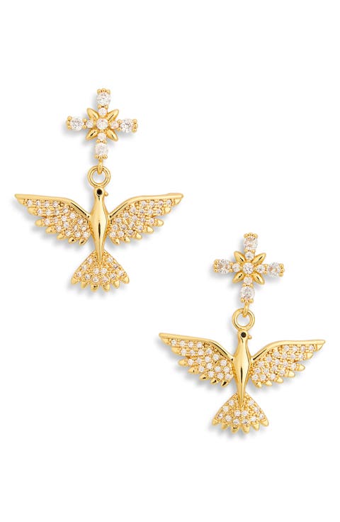 Cubic Zirconia Phoenix Drop Earrings