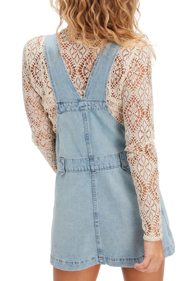 Edie Denim Skirtall, Alternate, color, BLUE