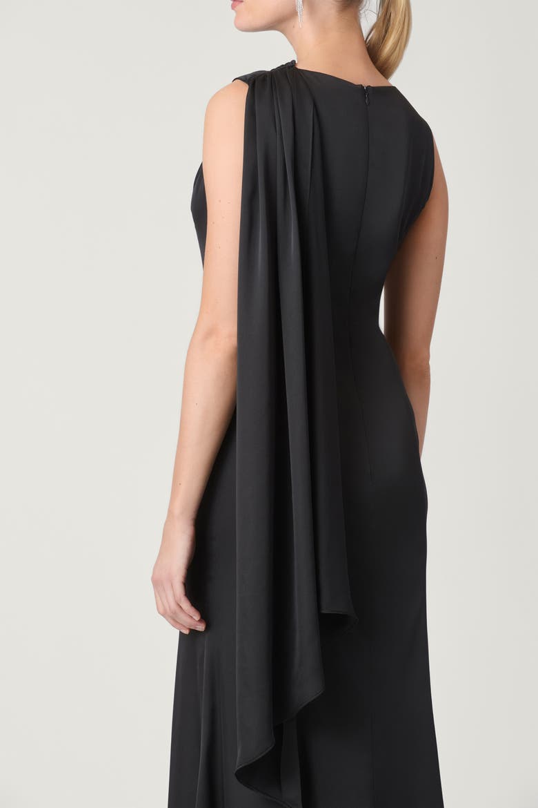 Satin Charmeuse Frankie Dress, Alternate, color, Jet