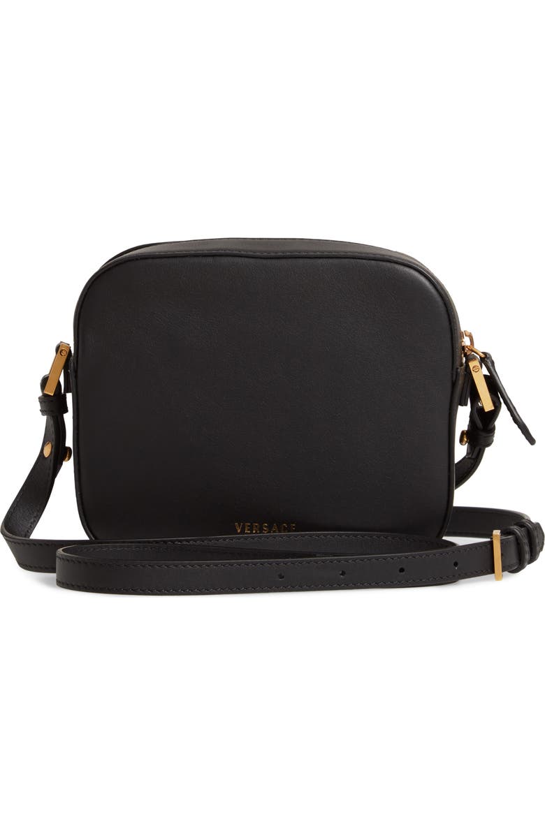 Versace Mini Virtus Leather Shoulder Bag, Alternate, color,