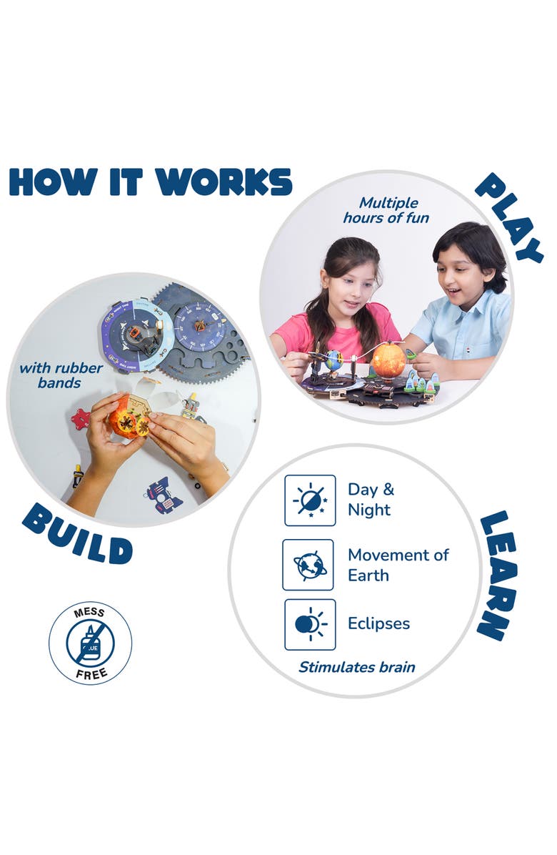 Smartivity Earth Sun Moon Space Stem Wooden Model, Alternate, color,