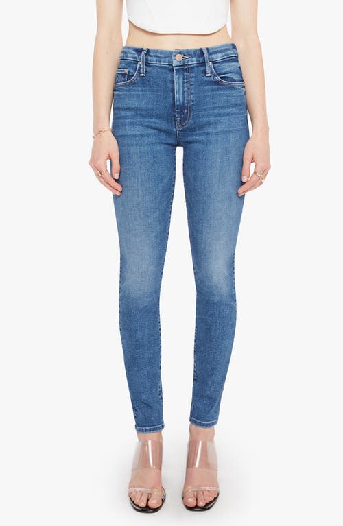 Mother Looker High Waist Skinny Jeans In Blue