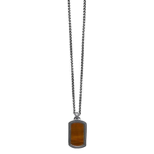 Jan Leslie Sterling Silver & Gemstone Dog Tag Pendant Necklace In Gold
