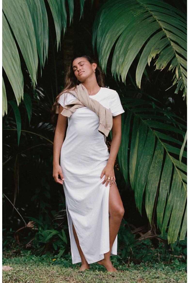 Coast Cotton T-Shirt Maxi Dress, Alternate, color, WHITE