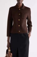 Saint Laurent Virgin Wool Polo Cardigan