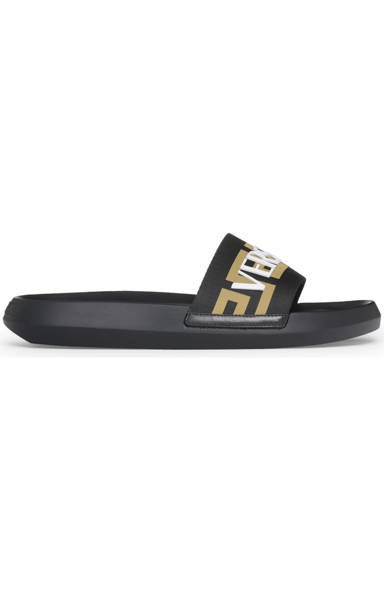 Versace La Greca Logo Pool Slide Sandal, Alternate, color,