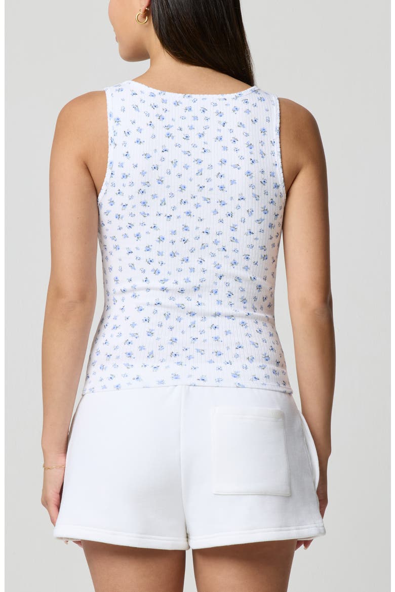 Ditsy Floral Scoop Neck Tank, Alternate, color, PETIT JARDIN WHITE/ BLUE