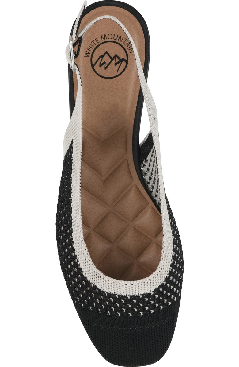 White Mountain Footwear Bonie Slingback Flat, Alternate, color, Black/ Cream Multi
