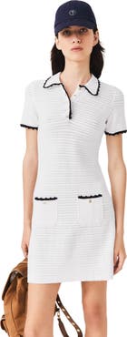 maje Knit polo dress with crochet
