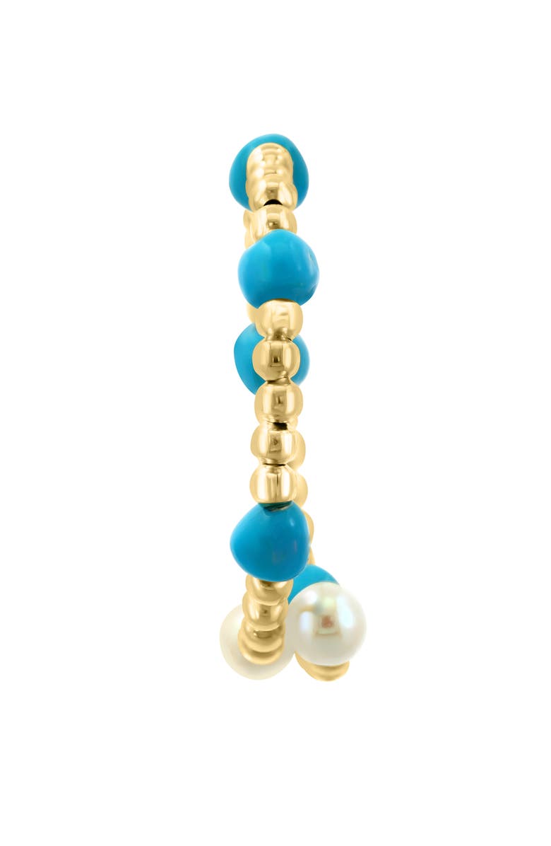 EFFY 14K Gold Freshwater Pearl & Turquoise Ring, Alternate, color, Gold Multi