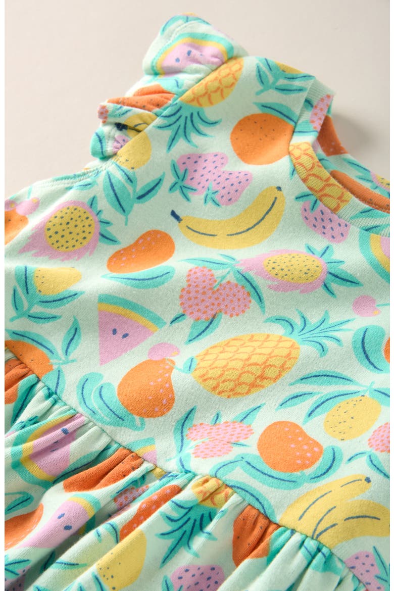 Kids' Flutter Sleeve Cotton Dress, Alternate, color, GREEN CRYSTAL FRUIT PUNCH