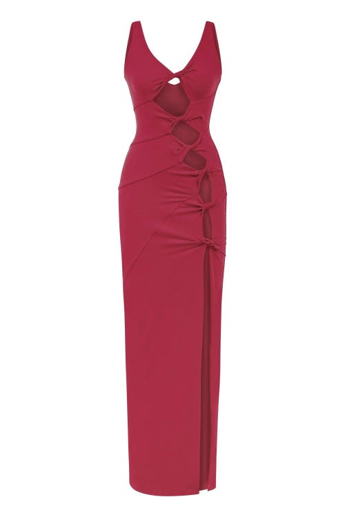Jendue US Sara Dress - Elegant Cut-Out Maxi | Event Wear in Cherry  product