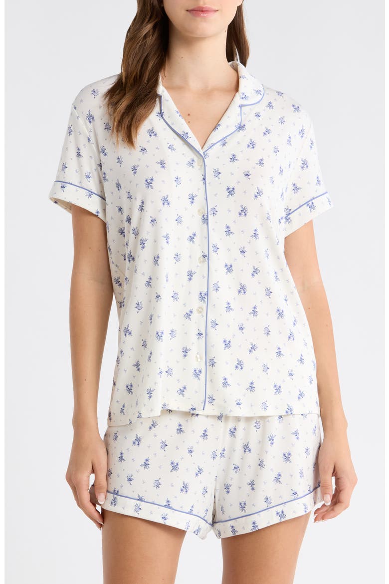 Moonlight Eco Short Pajamas, Main, color, IVORY- BLUE TAPESTRY FLORAL