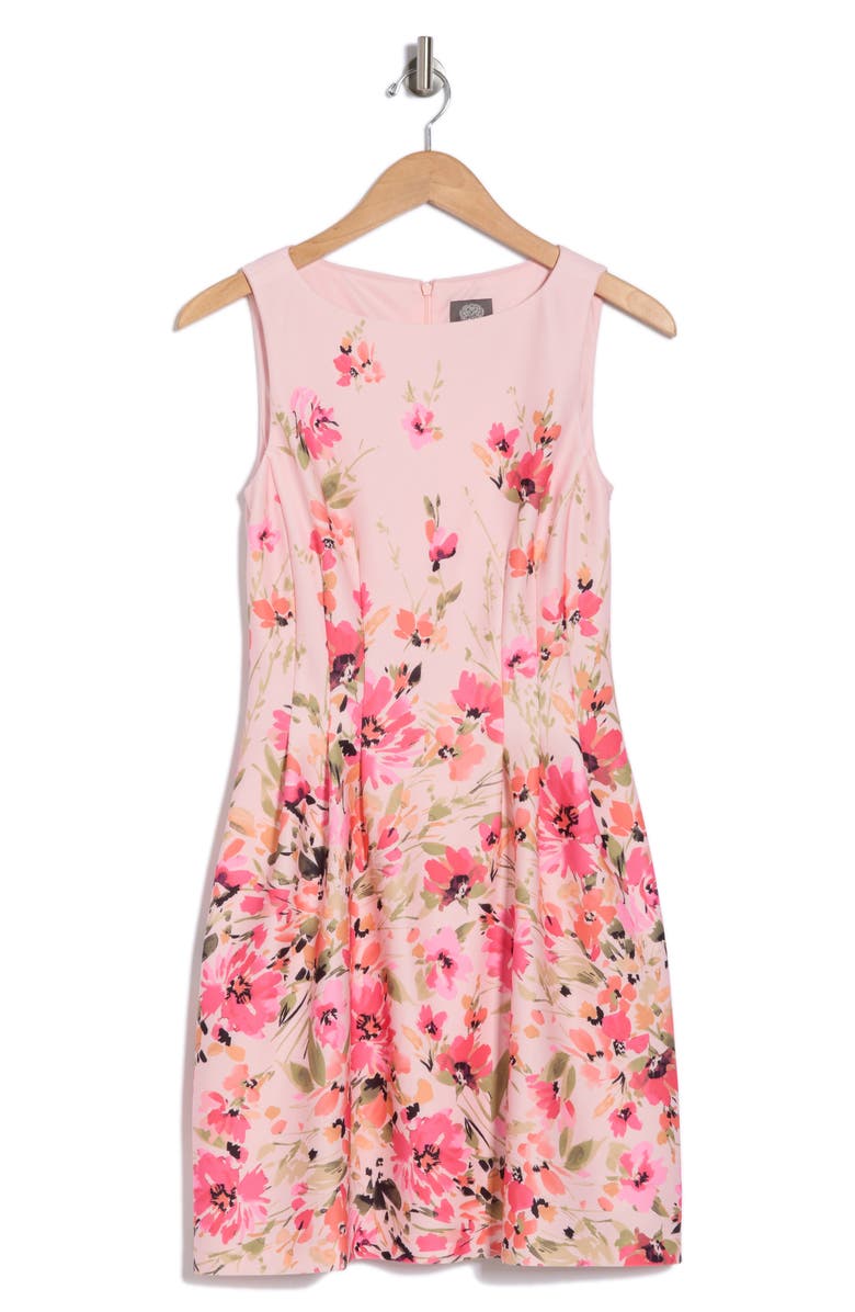 Vince Camuto Fit & Flare Sleeveless Scuba Knit Dress, Alternate, color, 