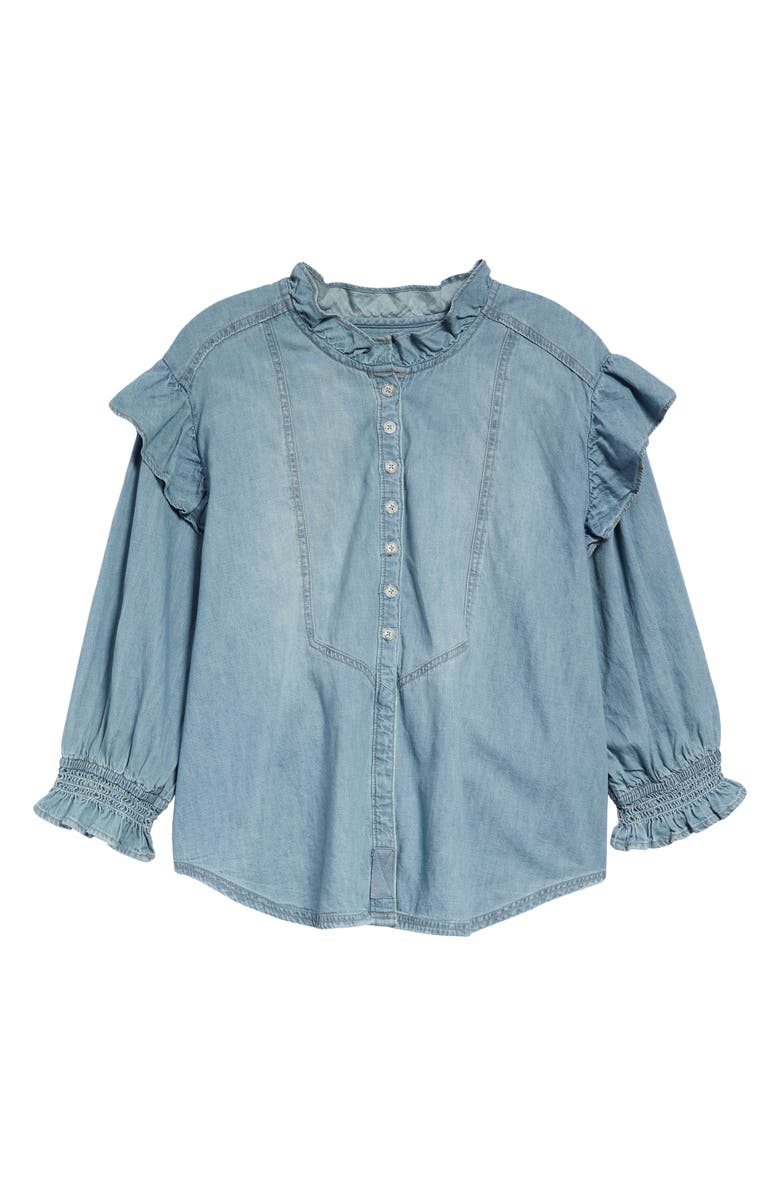 Free People Louise Denim Button-Up Top, Main, color,