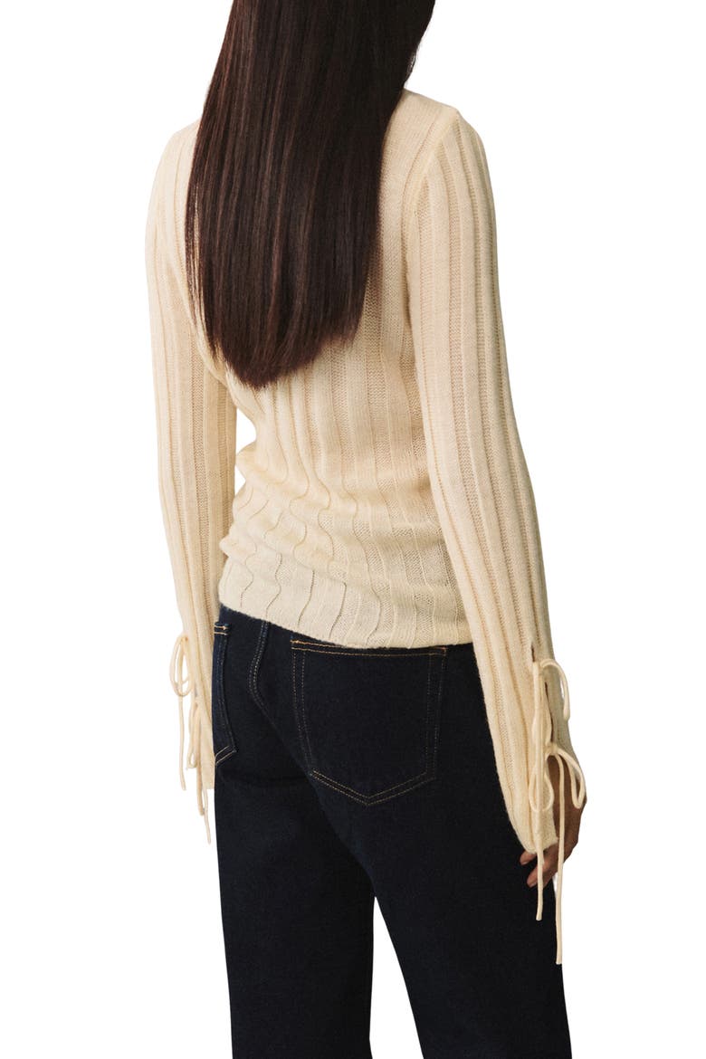 Bow Cuff Rib Sweater, Alternate, color, ECRU