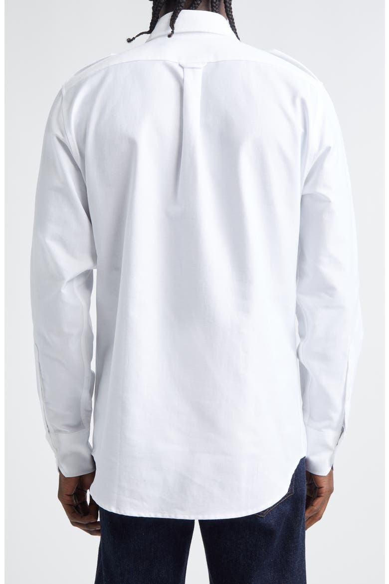 Epaulet Cotton Oxford Button-Up Shirt, Alternate, color, WHITE