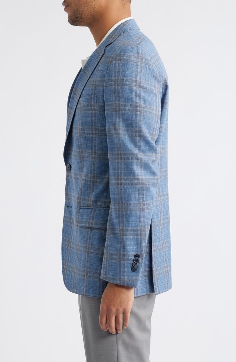 Peter Millar Hyperlight Soft Plaid Wool Sport Coat, Alternate, color, Light Blue