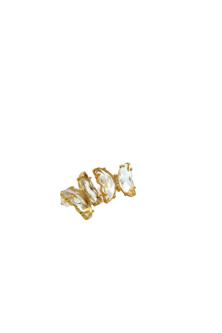 Butterfly Crystal Climber Earrings, Main, color, white