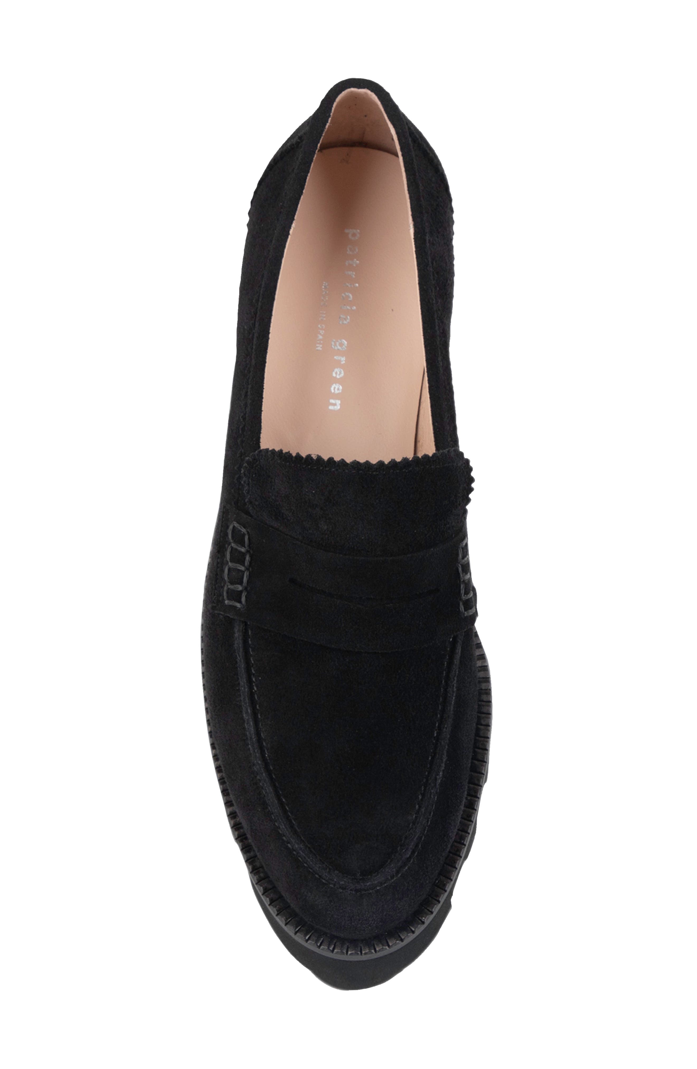 patricia green Vince Lug Sole Penny Loafer, Alternate, color, Black