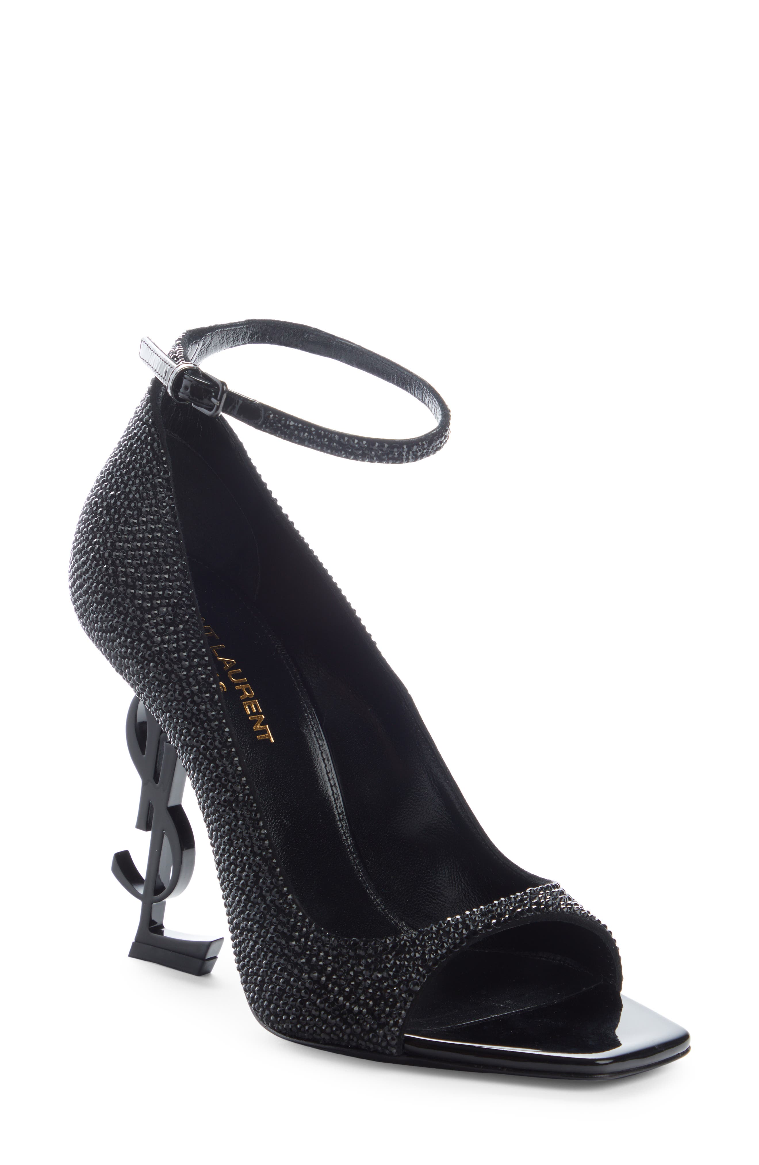 Opyum YSL Crystal Embellished Sandal, Main, color, NERO/ JET