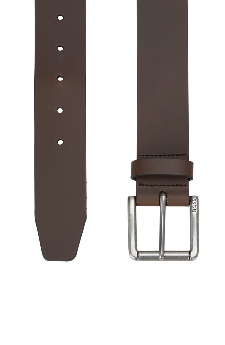 BOSS Joris Leather Belt, Alternate, color, Dark Brown