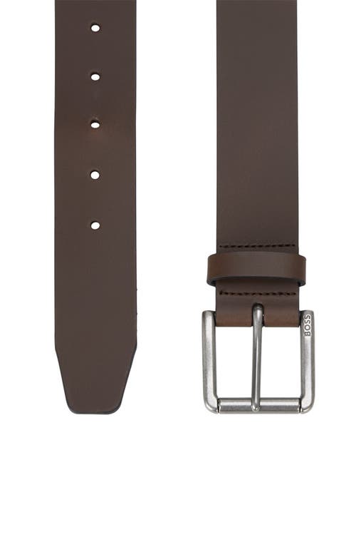 Hugo Boss Boss Joris Leather Belt In Dark Brown