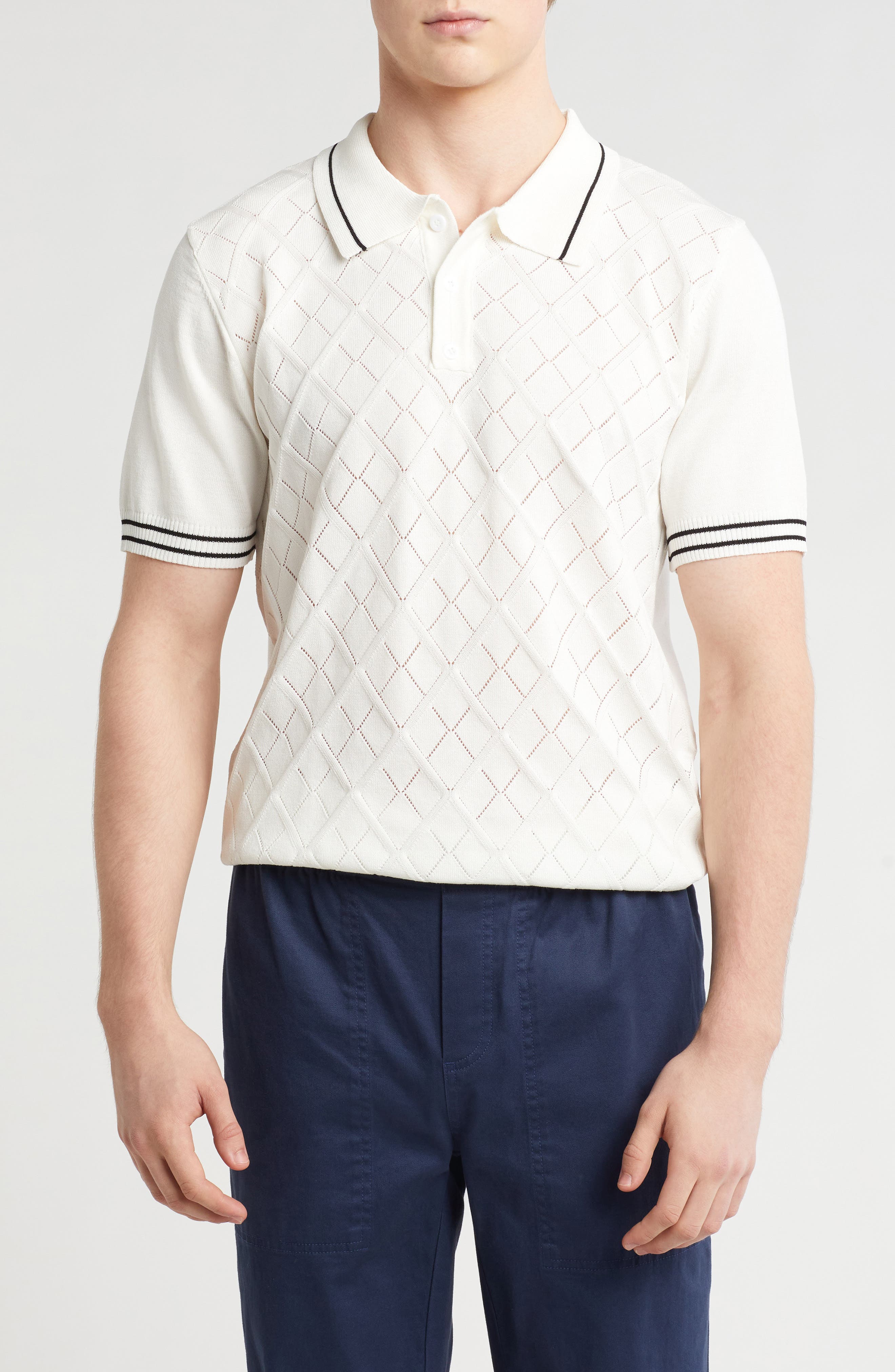 T.R. PREMIUM Tipped Collar Sweater Knit Polo