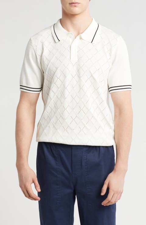 Tipped Collar Sweater Knit Polo