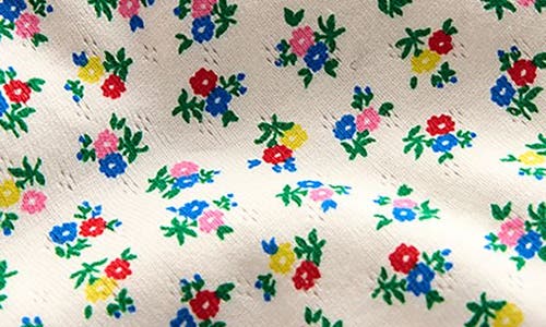 Mini Boden Kids' Short Sleeve Pointelle Top In Multi