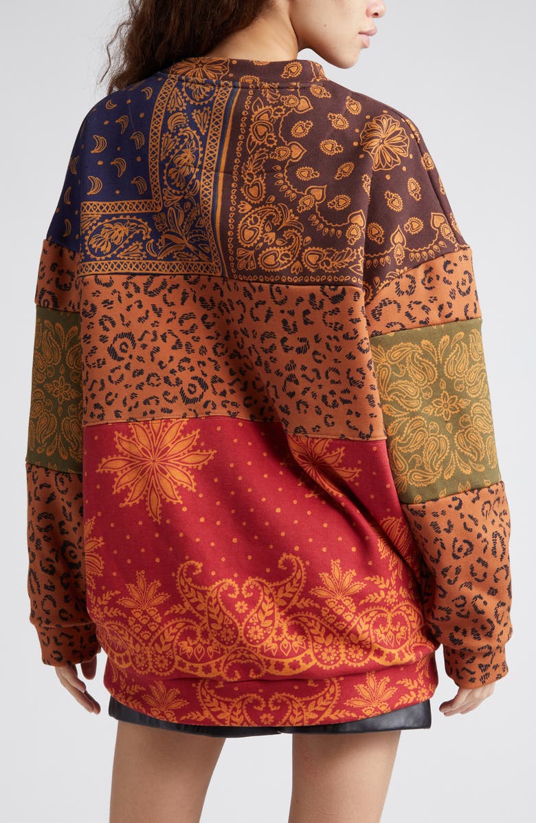 FARM Rio Bandana Dream Patchwork Sweatshirt, Alternate, color, 