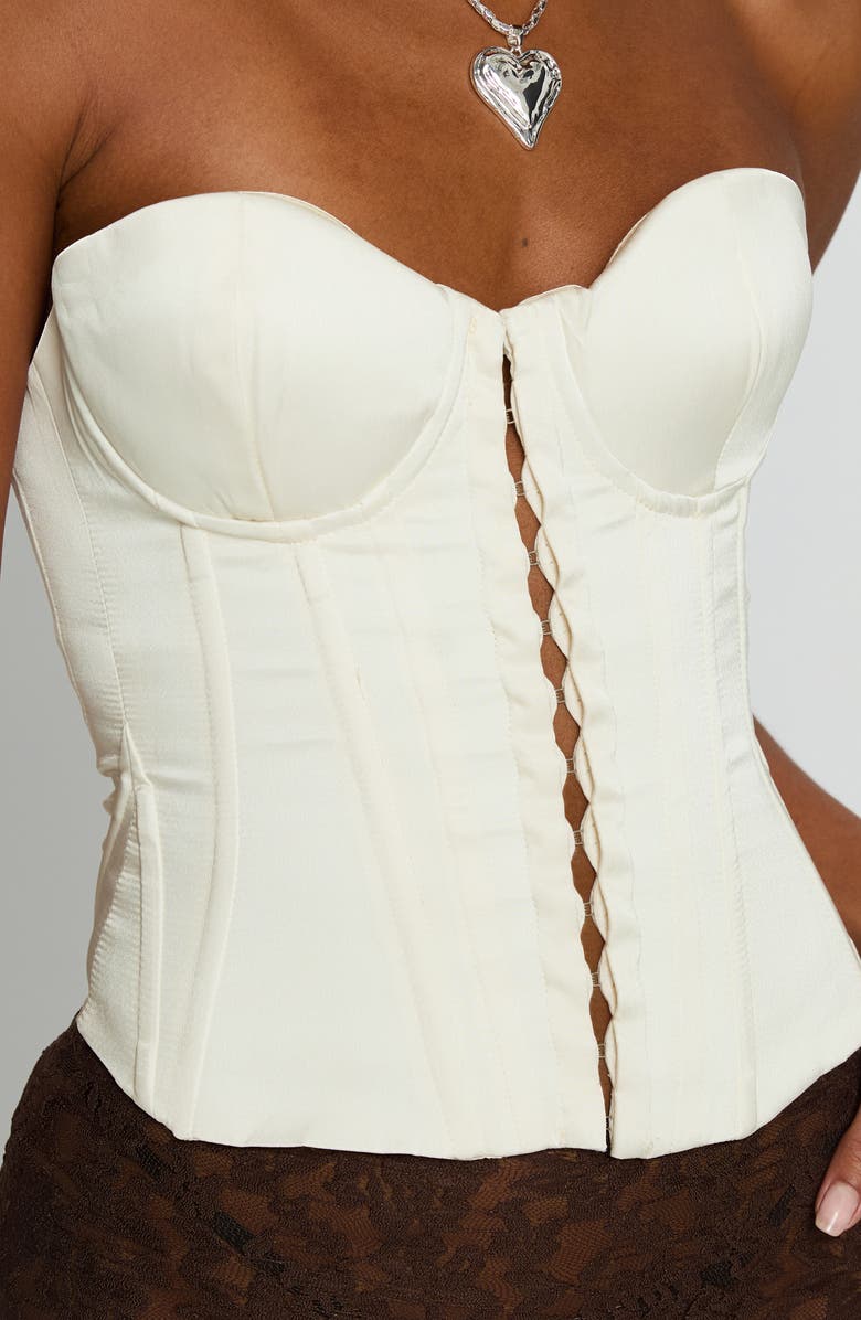 Princess Polly Afelia Lace-Up Strapless Corset Top, Alternate, color, White