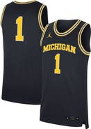 Jordan Brand Men's Jordan Brand #1 Navy Michigan Wolverines Replica Jersey