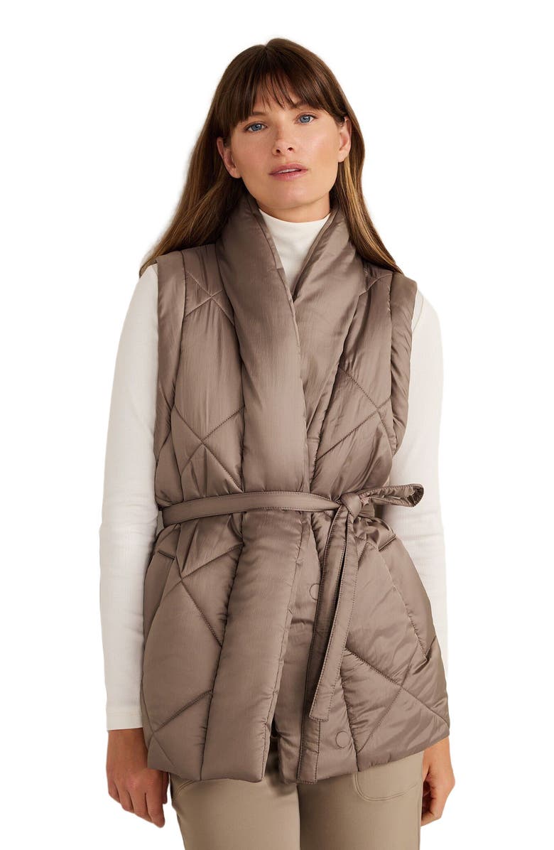 Haven Well Within Shiny Quilted Puffer Vest, Alternate, color, Nightengale