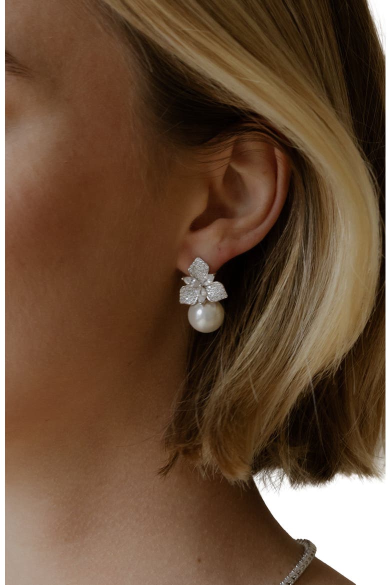 Sophie Pearl Drop Earrings, Alternate, color, Silver