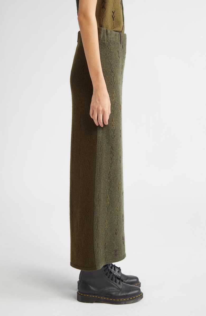 YanYan Daisy Colorblock Lambswool A-Line Maxi Skirt, Alternate, color,