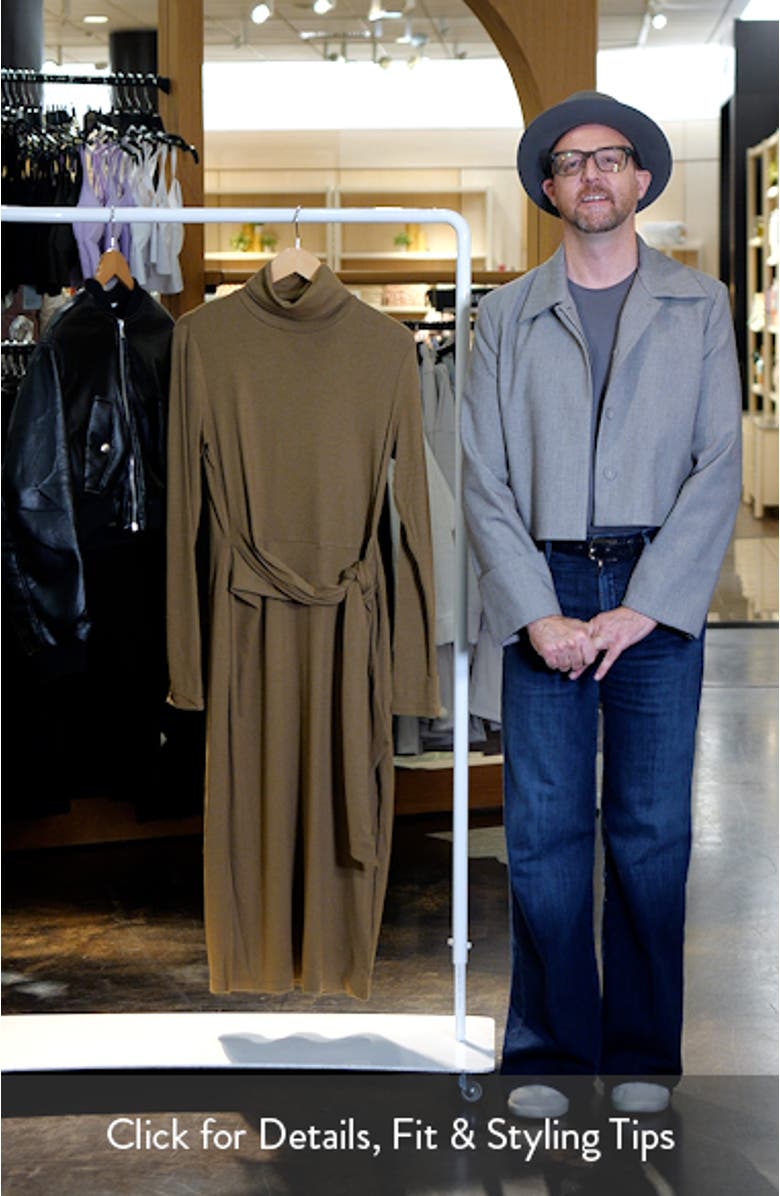 Tie Waist Long Sleeve Rib Dress, sales video thumbnail