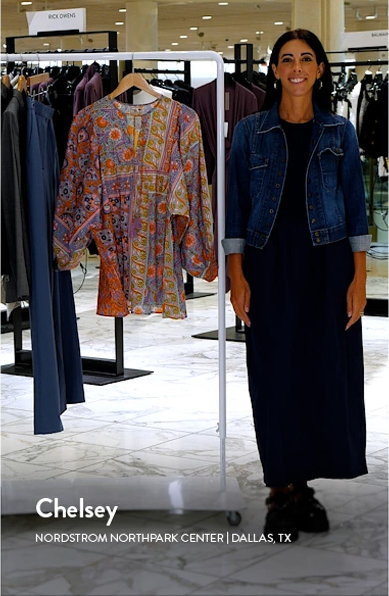 Charlie Print Tie Neck Blouse, sales video thumbnail