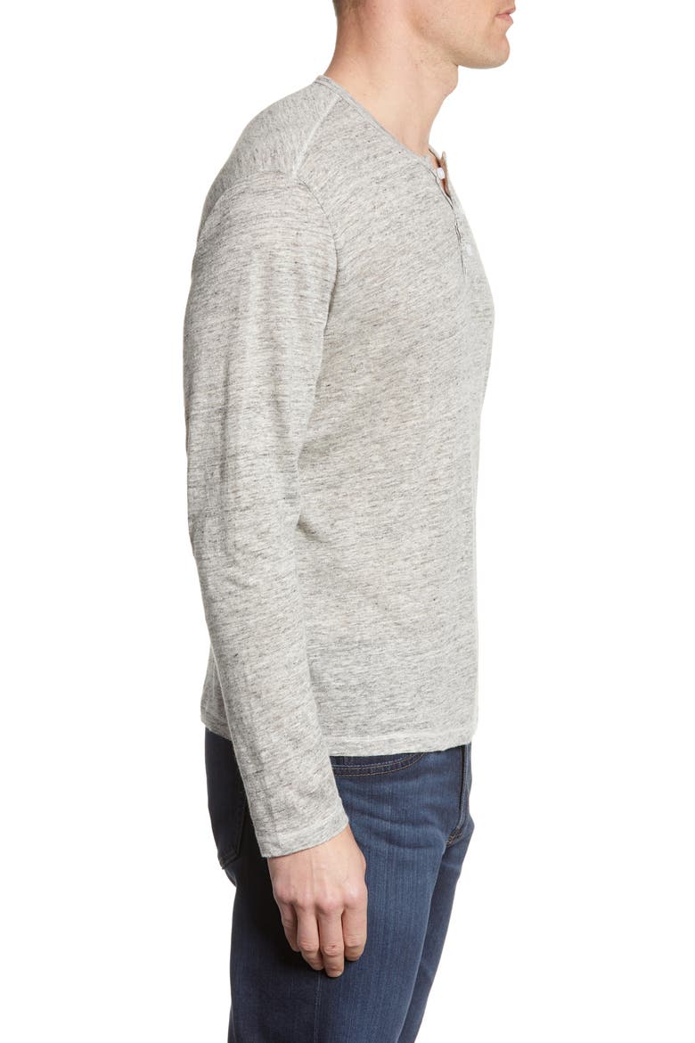 Grand Bend Long Sleeve Linen Henley, Alternate, color, LIGHT GREY