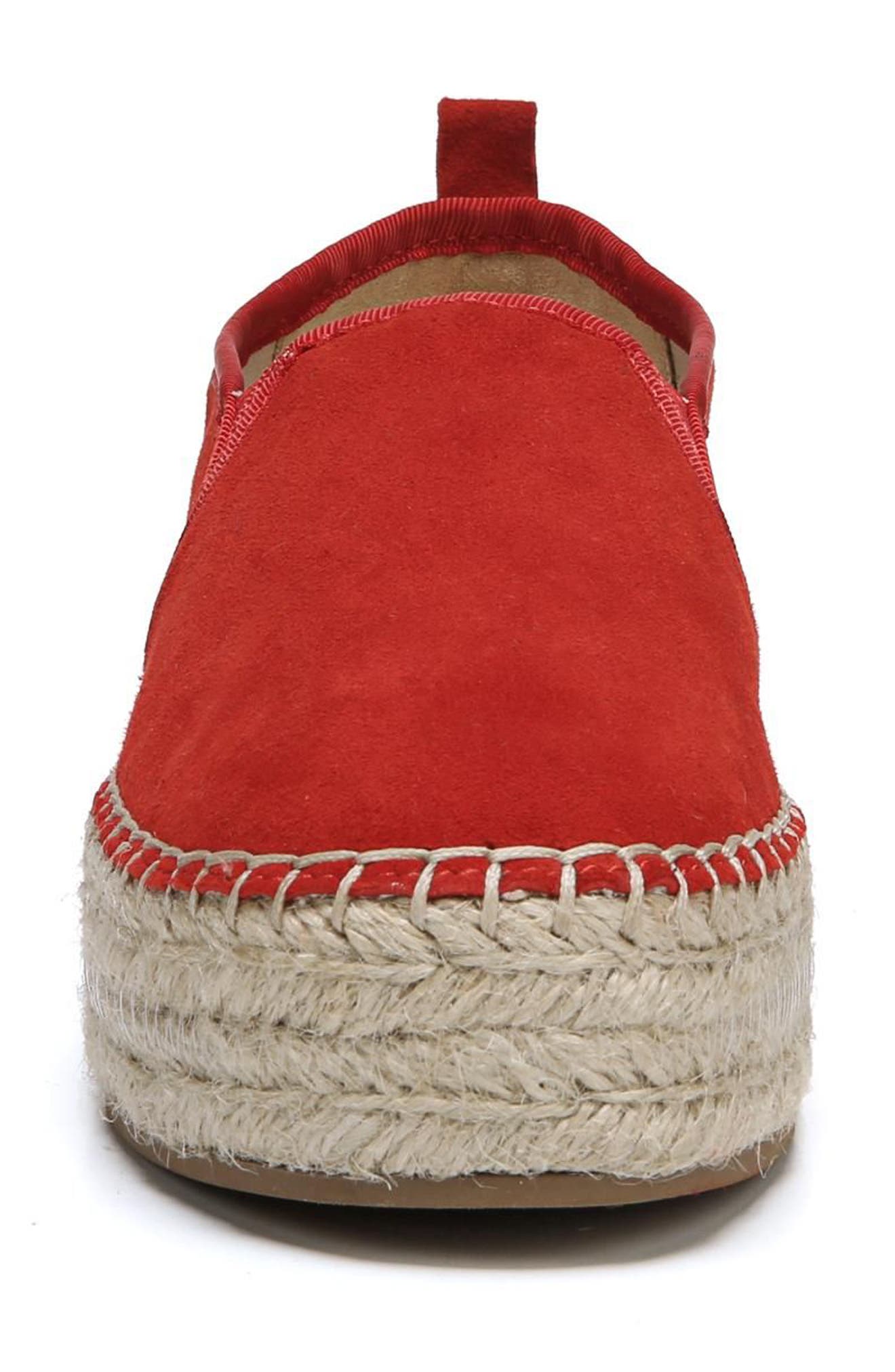 'Carrin' Espadrille Flat, Alternate, color, CANDY RED SUEDE