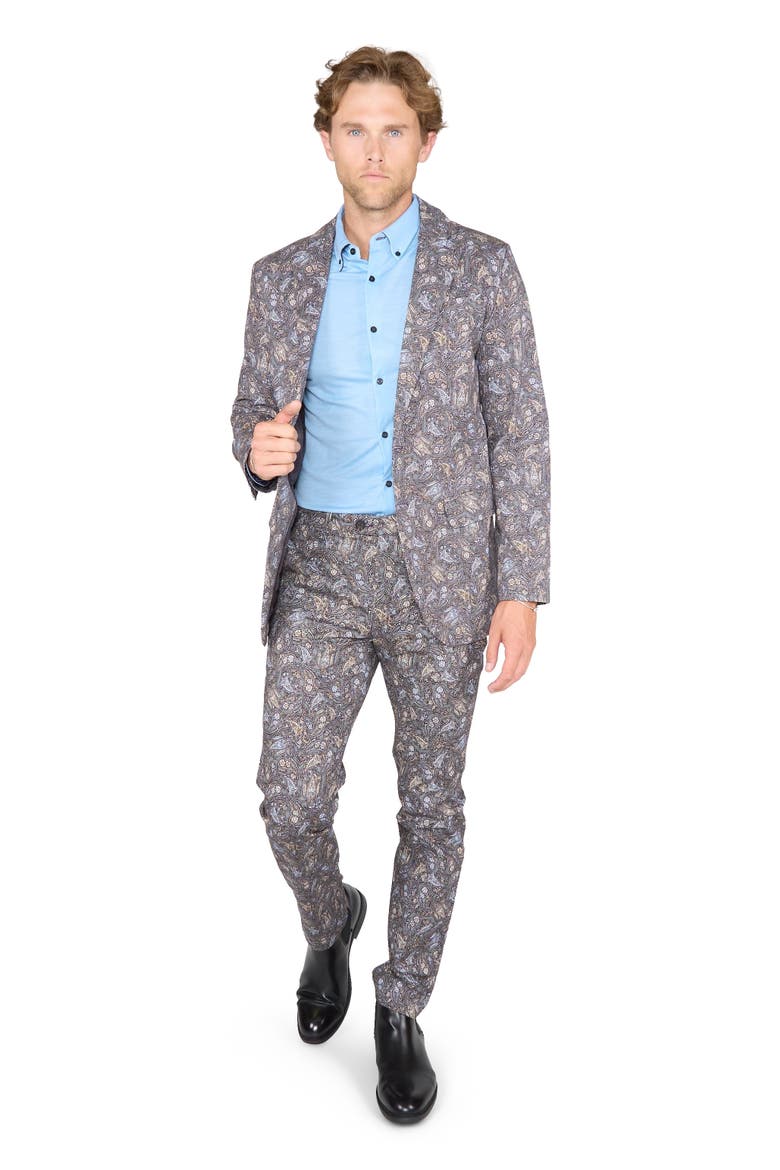 Hadrian Stretch Cotton Blazer, Alternate, color, Madrid Paisley Smoke